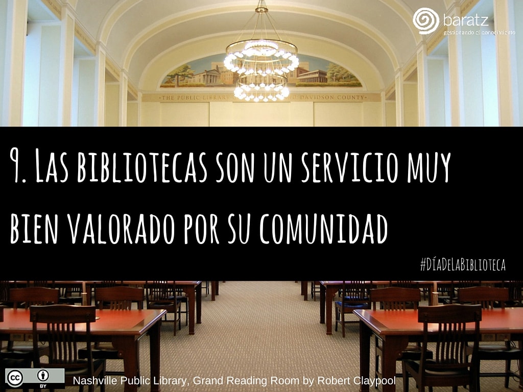 9. Las bibliotecas son un servicio muy bien valorado por su comunidad