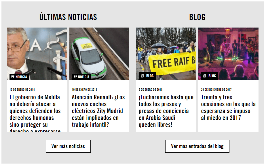 Bloque noticias Centro de Documentación de Amnistía Internacional España