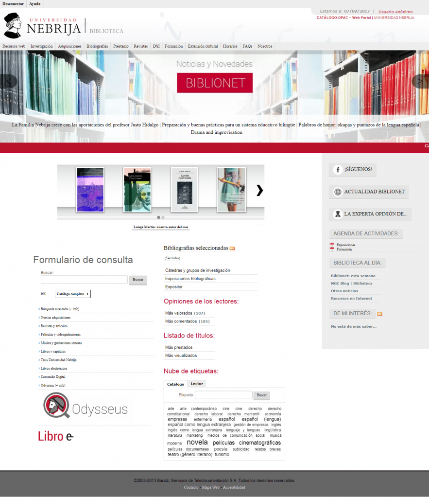 Catalogo Biblioteca Universidad Nebrija