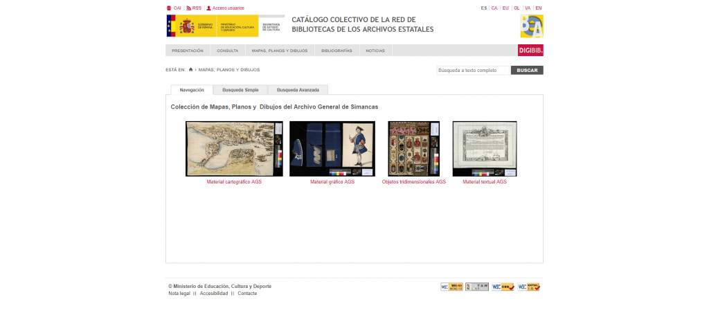 Colección de mapas y planos del Archivo General de Simancas