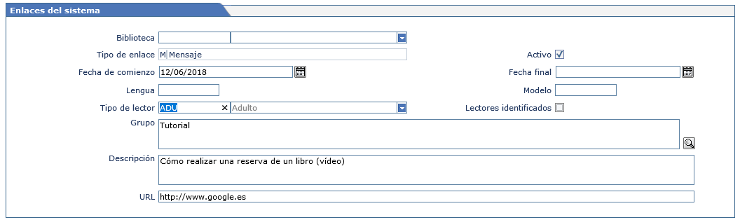 Ejemplo 2 enlace de sistema AbsysNet biblioteca