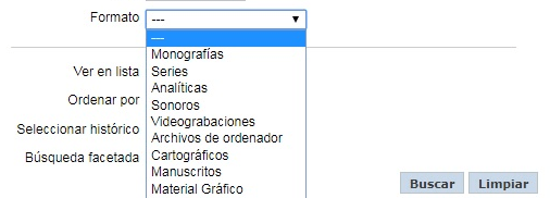 Herramientas de búsqueda para poder localizar el fondo gráfico