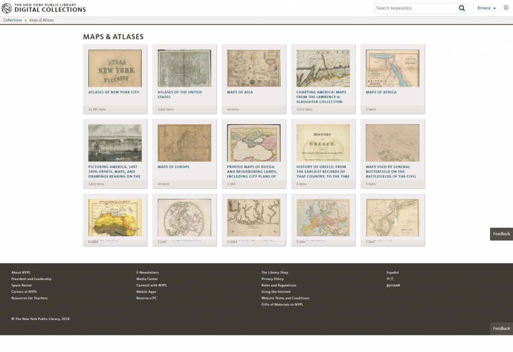 Mapas y Atlas de la Biblioteca Pública de Nueva York