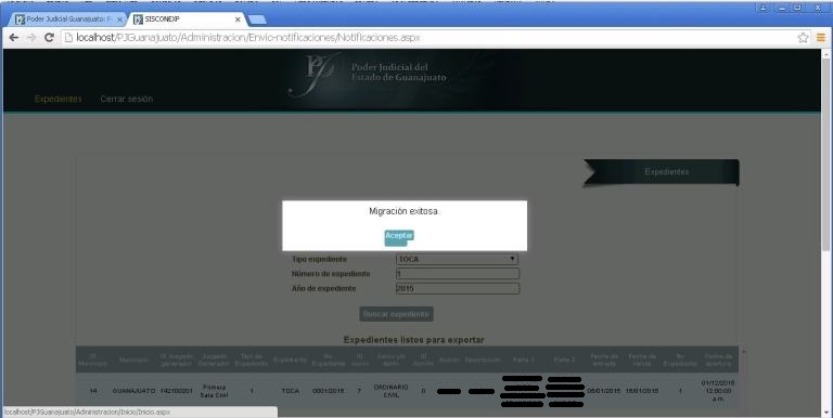 Módulo de Exportación de expedientes Poder Judicial de Guanajuato 3 v2