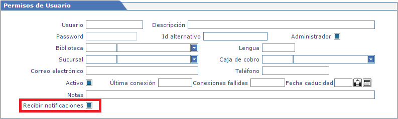 Permisos de usuarios - Recibir notificaciones AbsysNet