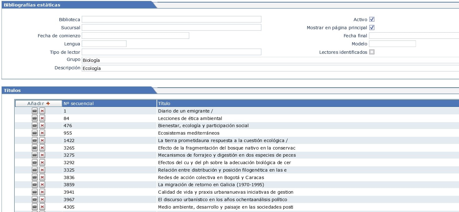 Resultado de listas de títulos personalizadas