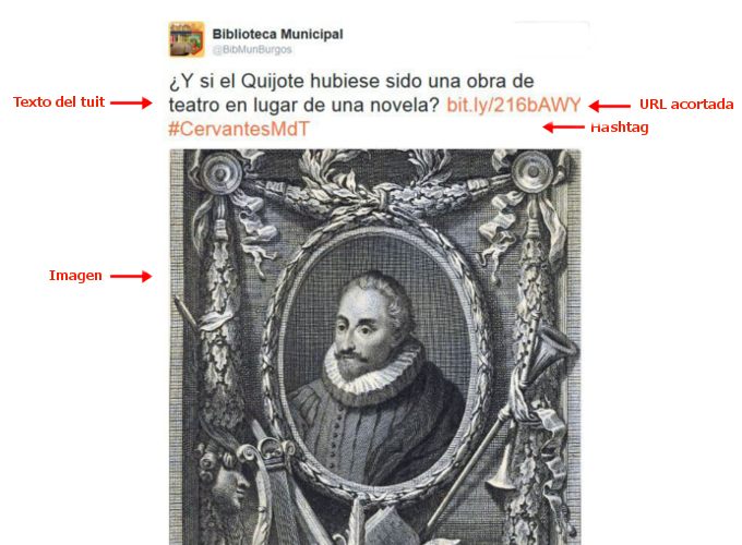 Tuit de la Biblioteca Municipal de Burgos en capítulo del Ministerio del Tiempo
