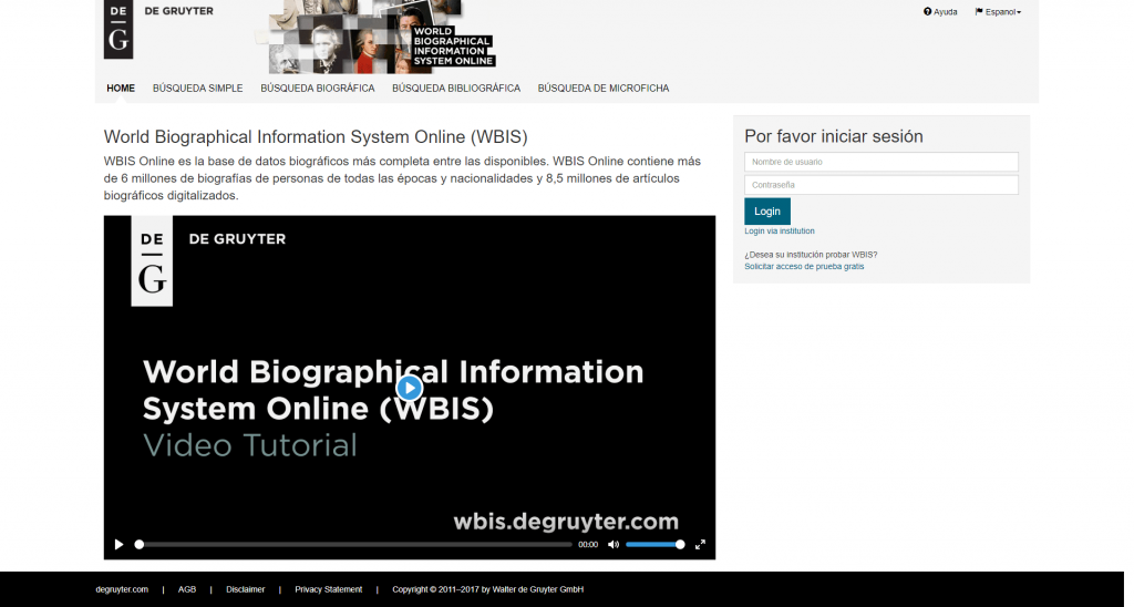 World Biographical Information System Online