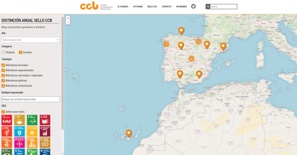 Mapa interactivo de ganadores y finalistas del Sello CCB