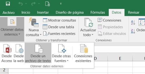 Abrir archivo de texto en Excel