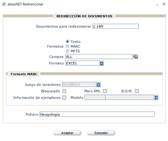 Redirección de documentos en AbsysNet