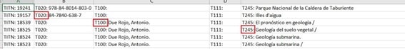 Visualización información AbsysNet en Excel