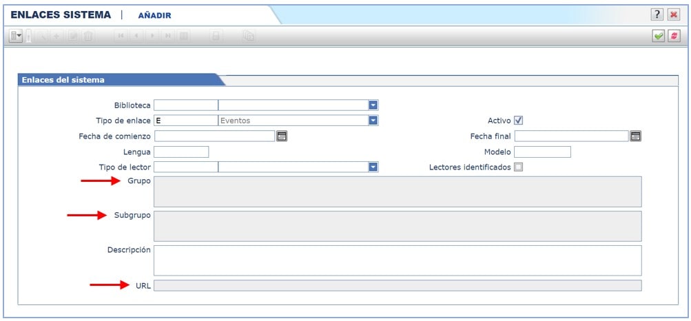 Grupo enlaces del sistema AbsysNet