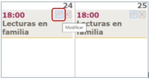 Modificar evento en calendario AbsysNet