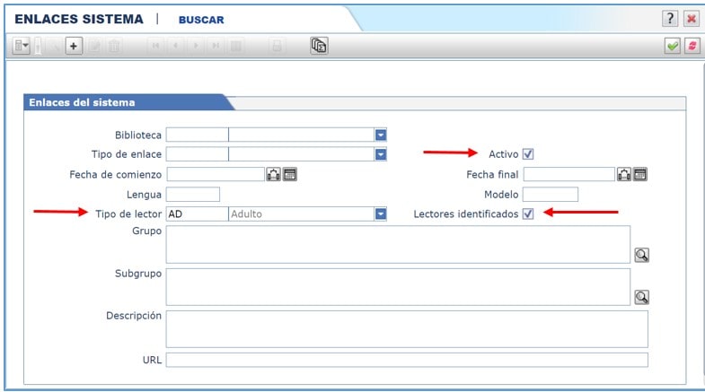 Resultados enlaces del Sistema AbsysNet 2