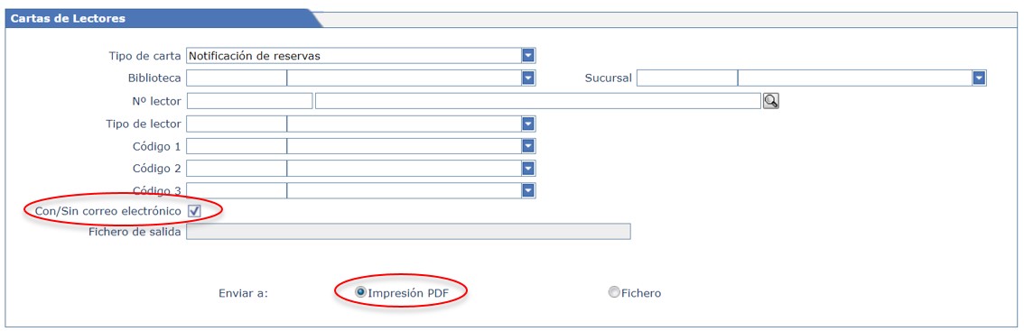 Impresión PDF contacto correo electrónico con lector Absys