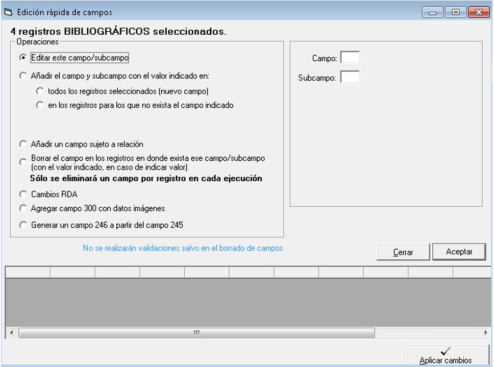Edición rápida Digibib - Registros bibliográficos
