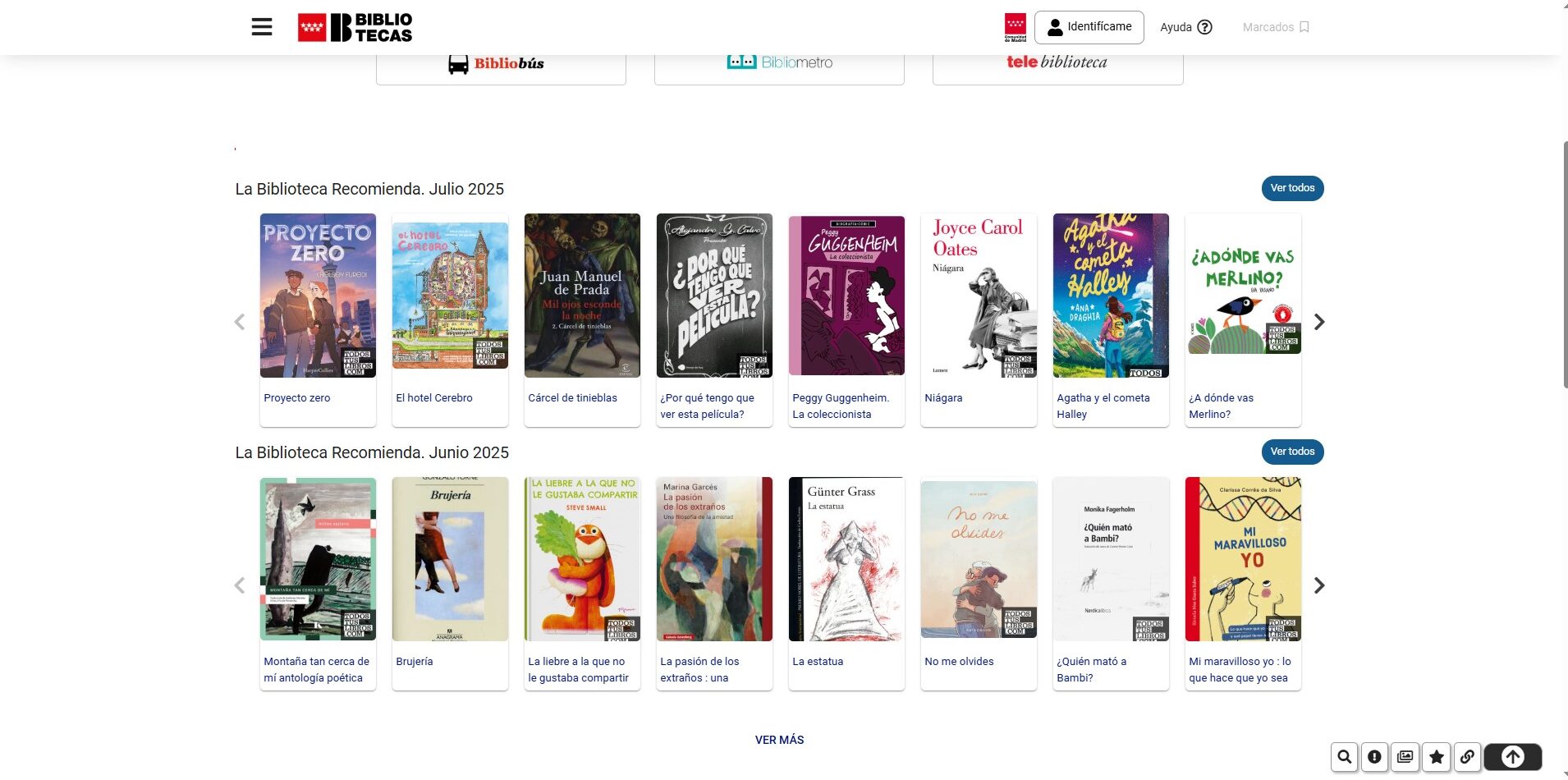 Carruseles seguidos de Bibliografías estáticas en mOpac Absys