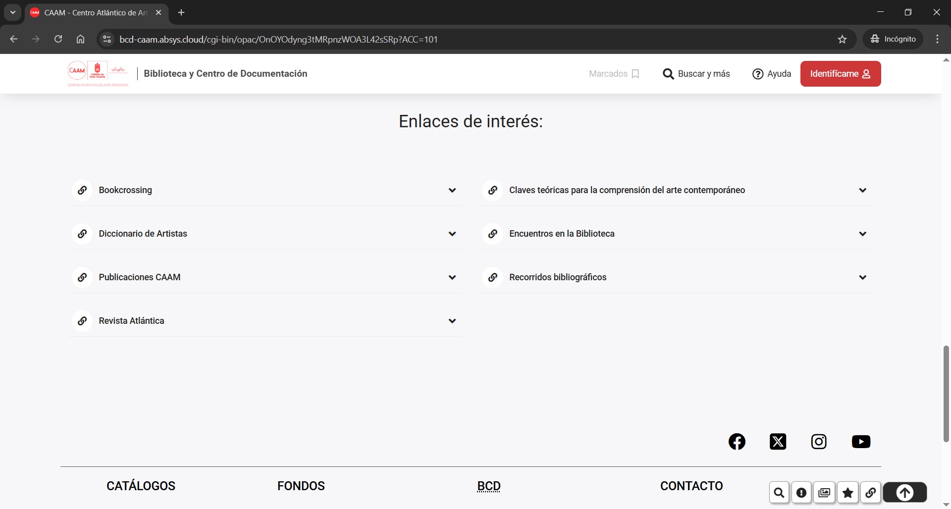 Enlaces contraen directamente en mOpac Absys