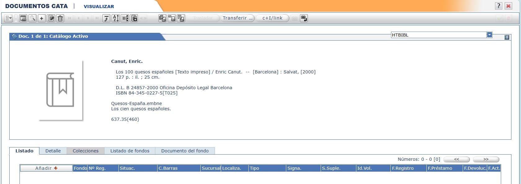 Transferir ejemplares en Absys biblioteca 2