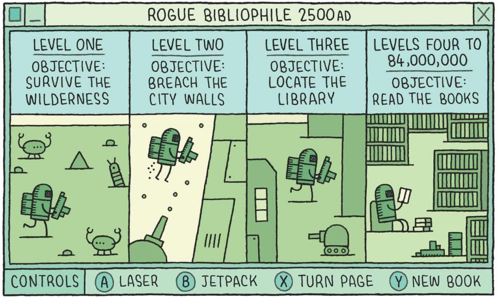 A rogue bibliophile in 2500AD