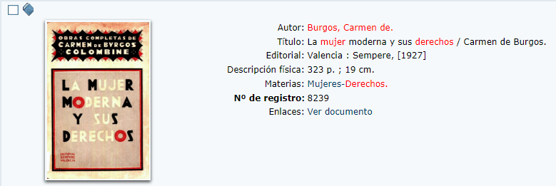 Consulta opac AbsysNet Biblioteca de la Diputación de Almería