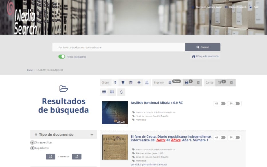 Creación de alertas en búsquedas de MediaSearch