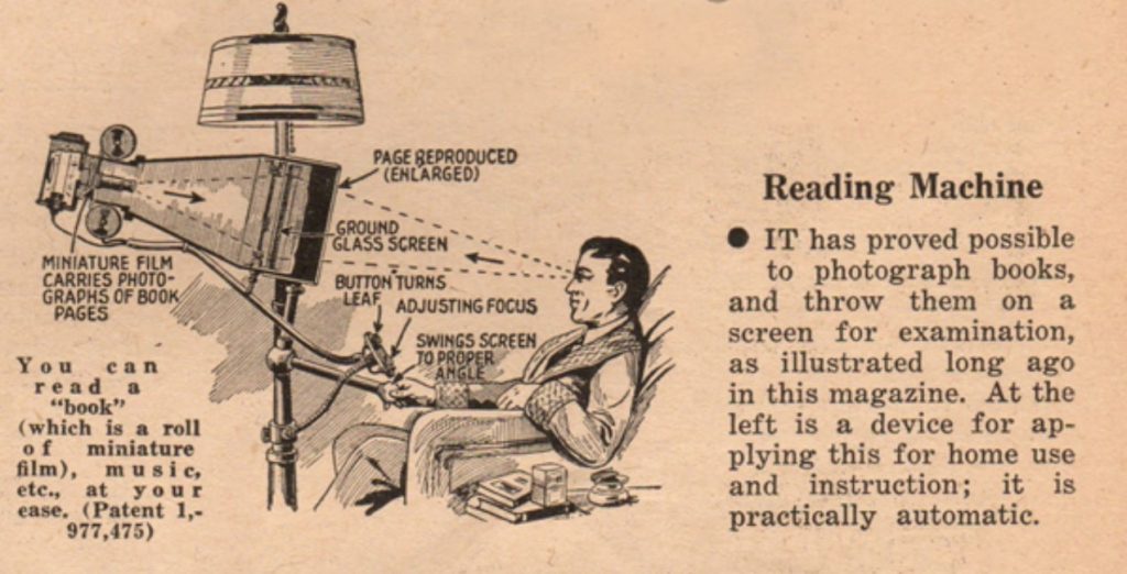 El lector electrónico del futuro de 1935