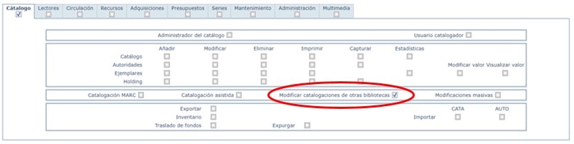 Modificar catalogaciones de otras bibliotecas AbsysNet