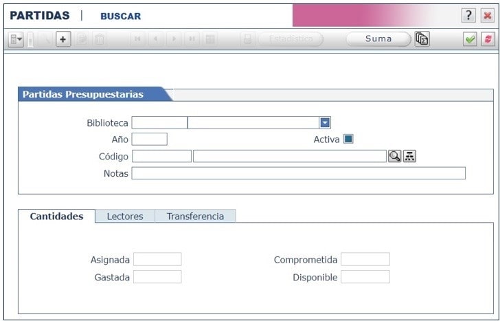 Partidas presupuestarias AbsysNet Biblioteca