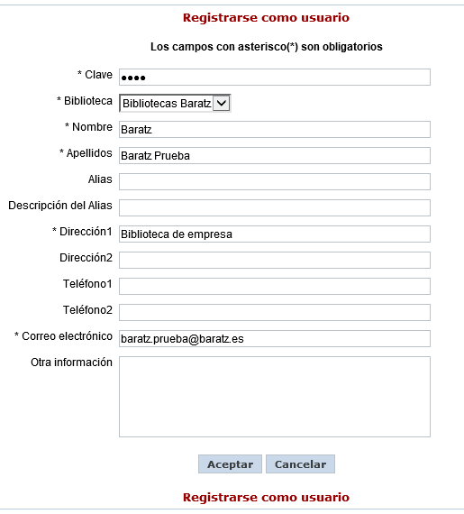 Registrarse como usuario opac AbsysNet