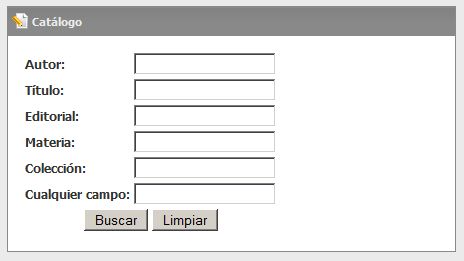 Módulo o widget HTML con buscador al catálogo en el Escritorio Virtual de la Biblioteca Municipal de Burgos