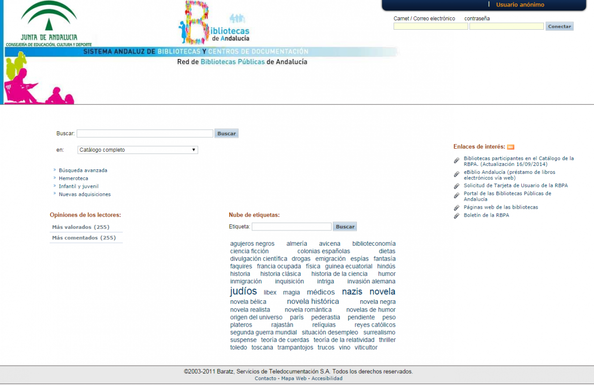 Catálogo Colectivo de la Red de Bibliotecas Públicas de Andalucía