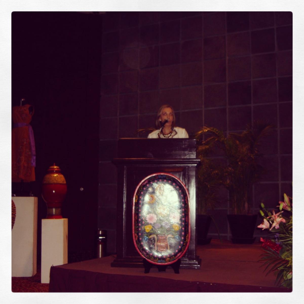 Esther López en las celebraron las XLIV Jornadas Mexicanas de Biblioteconomía en Morelia, México.