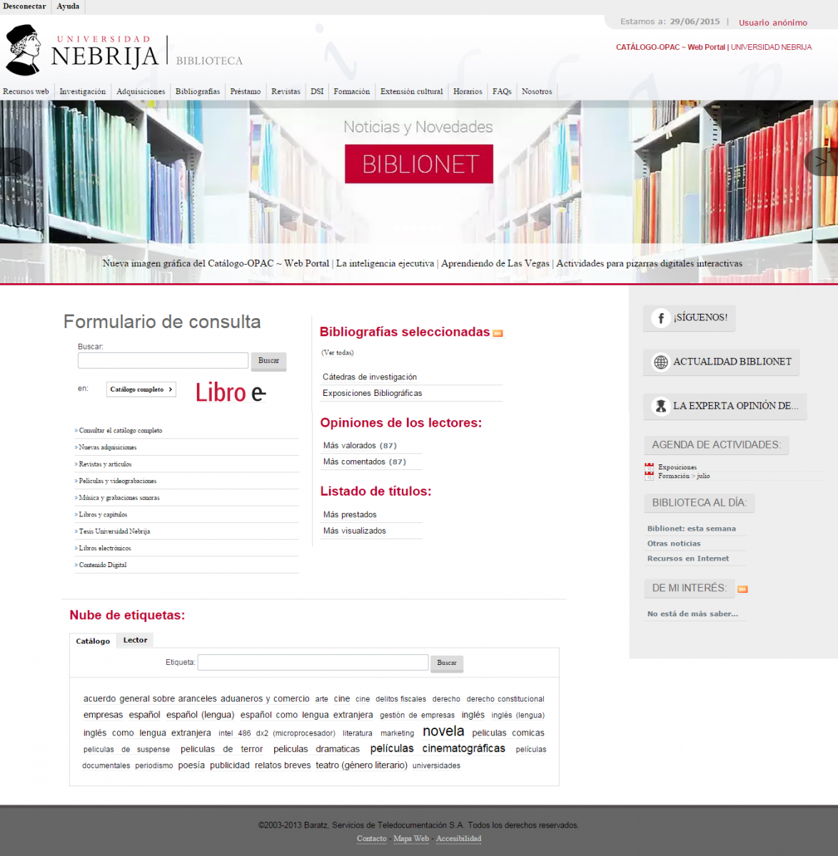 Cómo la Biblioteca de la Universidad Nebrija ha creado su portal a través del OPAC