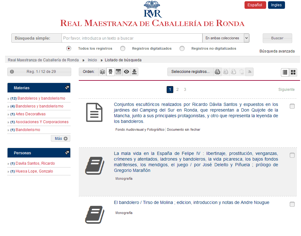 Archivo y Biblioteca unidos por MediaSearch en la Real Maestranza de Caballería de Ronda